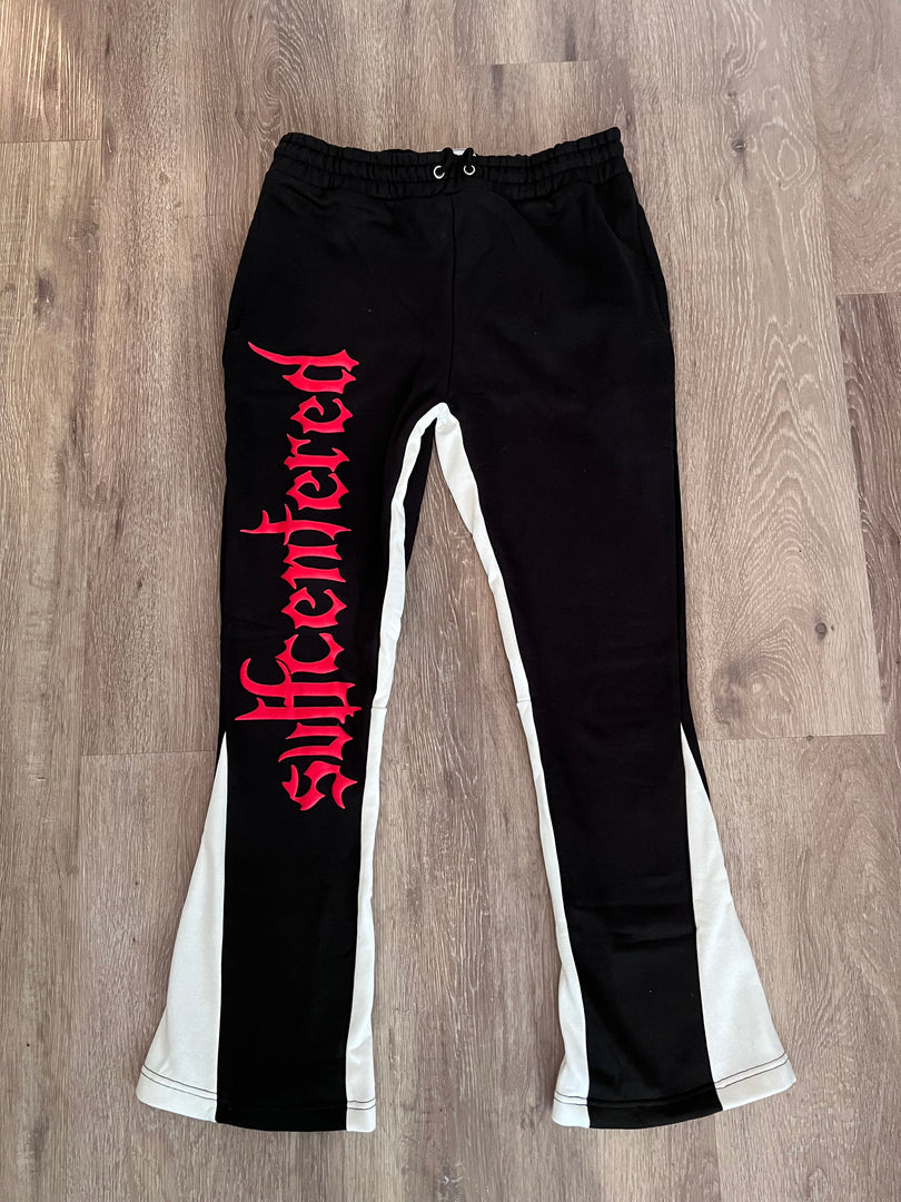 sc ' BLK PUFF ' flared sweats