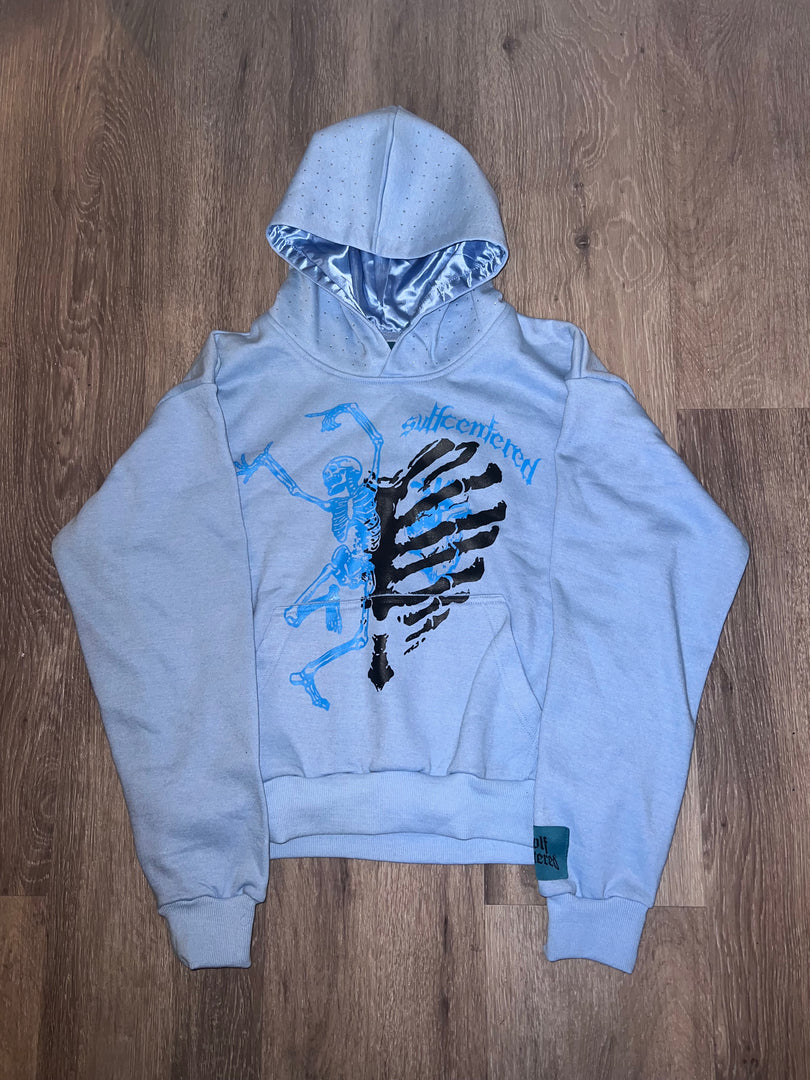 sc 'BABY BLUE SKELETON ' hoodie