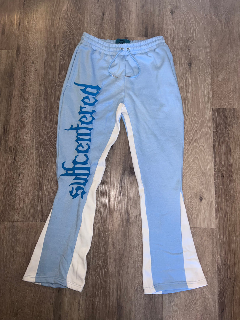 sc 'BABY BLUE PUFF ' flared sweats